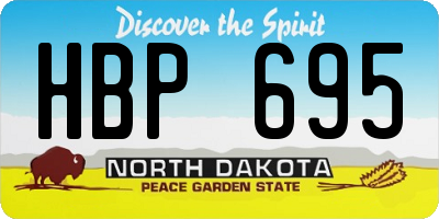 ND license plate HBP695