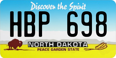 ND license plate HBP698