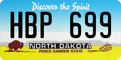 ND license plate HBP699