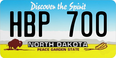 ND license plate HBP700