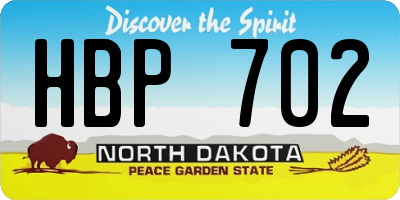 ND license plate HBP702