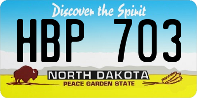 ND license plate HBP703