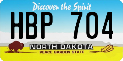 ND license plate HBP704