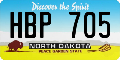 ND license plate HBP705