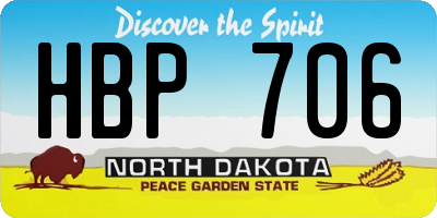 ND license plate HBP706
