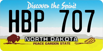 ND license plate HBP707