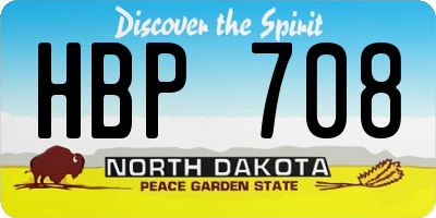 ND license plate HBP708