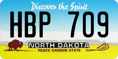 ND license plate HBP709