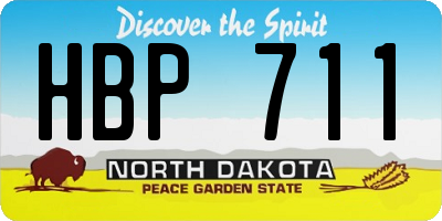 ND license plate HBP711