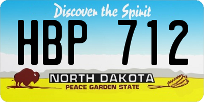 ND license plate HBP712