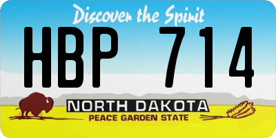 ND license plate HBP714