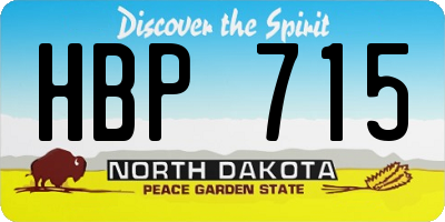 ND license plate HBP715