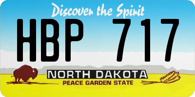 ND license plate HBP717