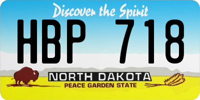 ND license plate HBP718