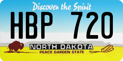 ND license plate HBP720