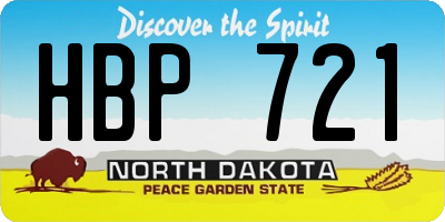 ND license plate HBP721