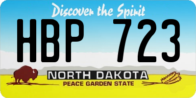 ND license plate HBP723