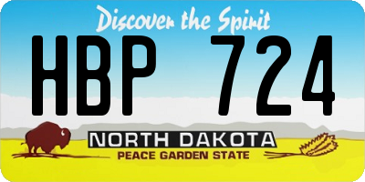 ND license plate HBP724