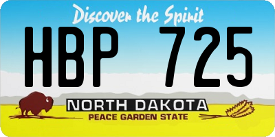 ND license plate HBP725