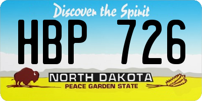 ND license plate HBP726