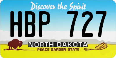 ND license plate HBP727