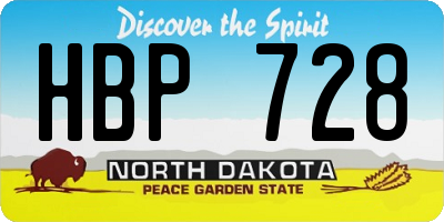 ND license plate HBP728