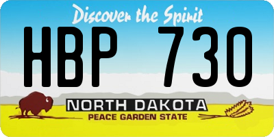 ND license plate HBP730