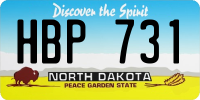 ND license plate HBP731