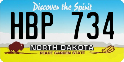 ND license plate HBP734