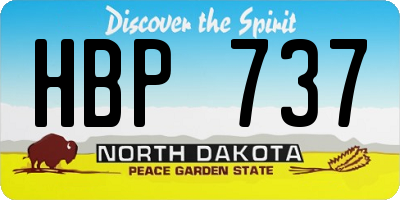 ND license plate HBP737