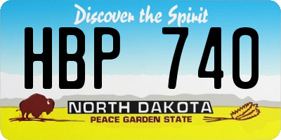 ND license plate HBP740