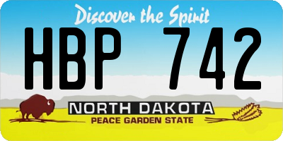 ND license plate HBP742