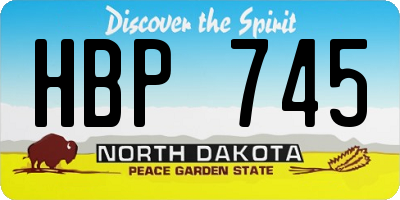 ND license plate HBP745