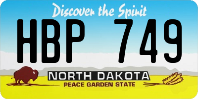 ND license plate HBP749