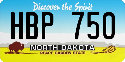 ND license plate HBP750