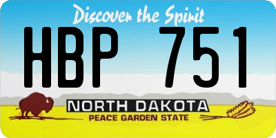 ND license plate HBP751