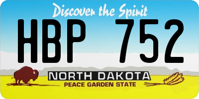 ND license plate HBP752