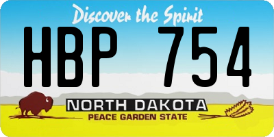 ND license plate HBP754