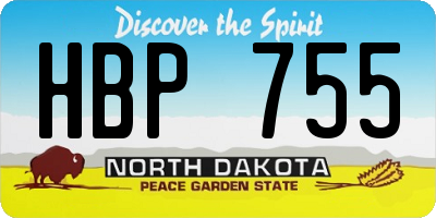 ND license plate HBP755