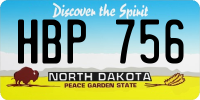 ND license plate HBP756