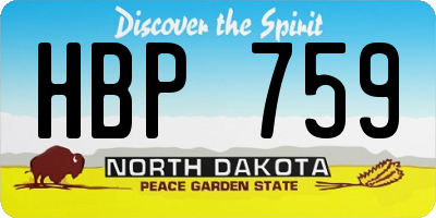 ND license plate HBP759