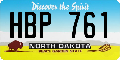 ND license plate HBP761