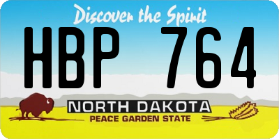 ND license plate HBP764