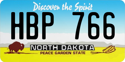 ND license plate HBP766