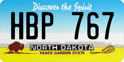 ND license plate HBP767