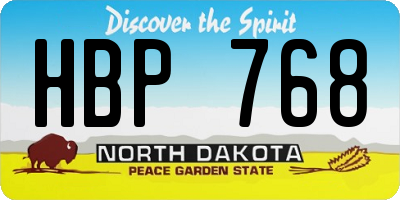 ND license plate HBP768