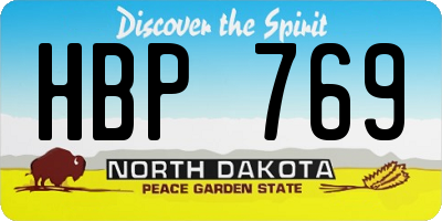 ND license plate HBP769