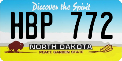 ND license plate HBP772