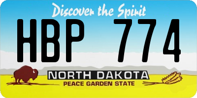 ND license plate HBP774