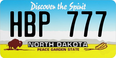 ND license plate HBP777